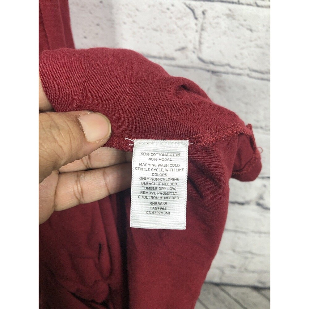 Caslon Women's Maxi Dress Halter Neck Tiered Knit Maroon Red XXL - Picture 7 of 7